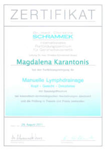 28.08.2011 | SCHRAMMEK | Manuelle Lymphdrainage | Magdalena Bellmann