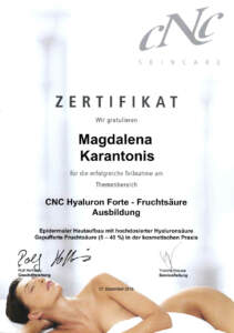 07.12.2015 | CNC | Hyaluron Forte - Fruchtsäure Ausbildung | Magdalena Bellmann